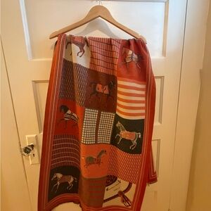 Equestrian Patterned Blanket Scarf